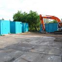 excavator, container