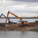 Elbe, sand, ship, excavator, water basin, Neßsand