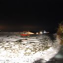 Elbe, ice, night, ship