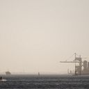 Elbe, coal power station, buoy
