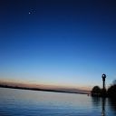 beach, Elbe, Leuchtturm Wittenbergen, sunset, star, lighthouse, moon